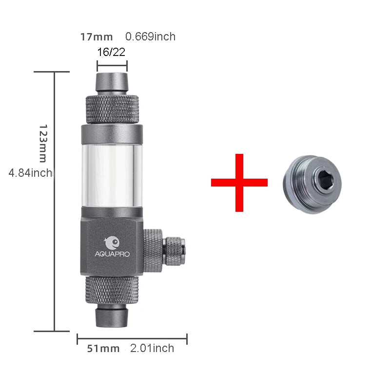AQUAPRO External CO2 Atomizer Diffuser (Aluminum, Planted Tank, Fine Mist)