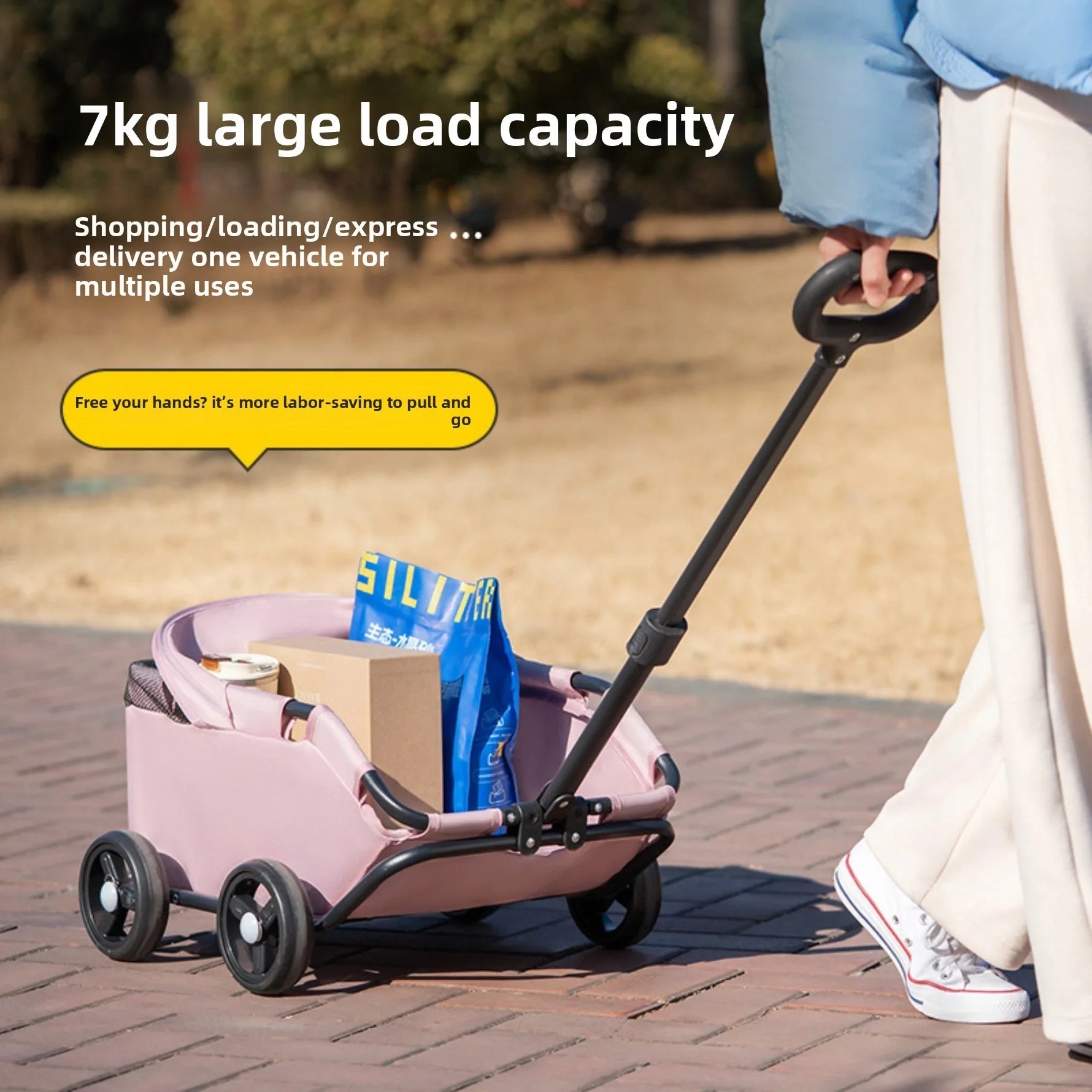 Small Pet Stroller for Dogs Cats Teddy Portable Foldable Outdoor Puppy Cat Carrier Travel Hand Pushchair