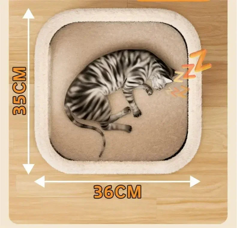 Cozy Cat Cave Bed with Hideaway Hut (Washable, Winter Warm)