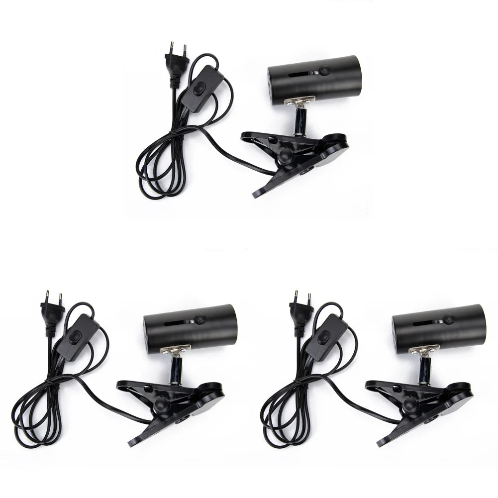 Turtle Fish Tank Reptile Heating Light Holder 360 Degree Rotation E27 Lamp-socket Clip-on Bulb with Lamp Clip Cover уф лампа для