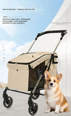 Pet Stroller for Large Dogs and Cats, Foldable Portable Carrier for Elderly and Disabled Pets, Durable and Comfortable Design