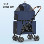 Breathable Large Capacity Double Layer Cat Dog Transporter Luxury Pet Cat Stroller Newborn Pet Stroller Outdoor Travel Vehicle