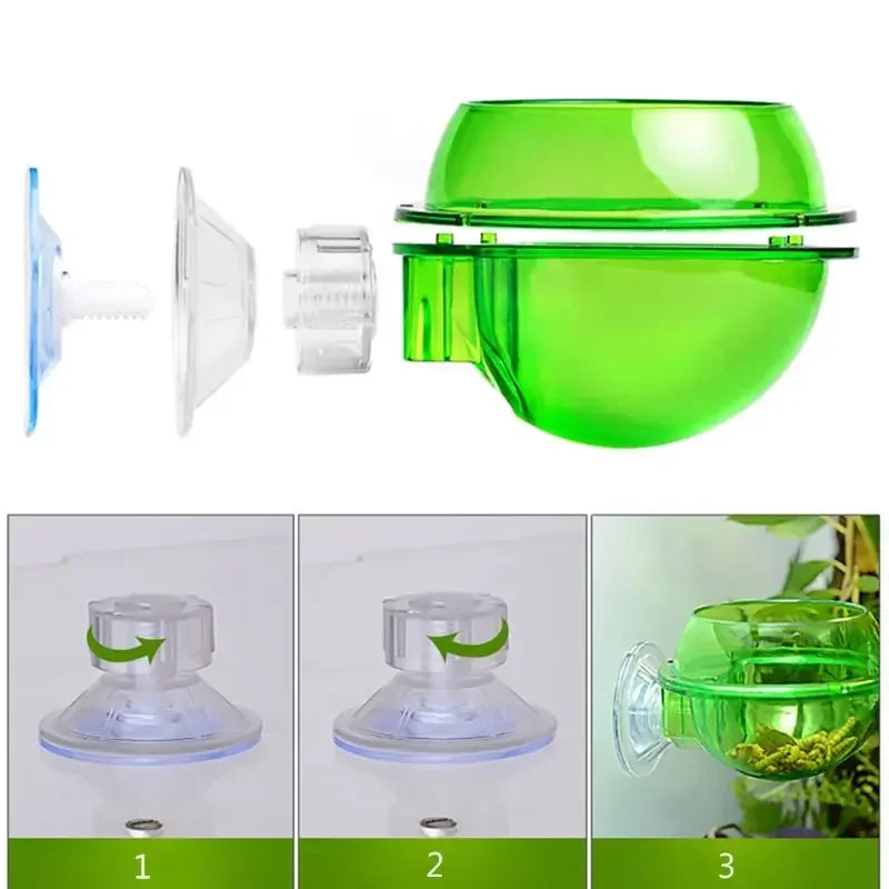Reptile Feeding Bowl Clear Anti-escape Pet Bowl Insect Worm Food Container Lizard Gecko Chameleon Reptile Small Pet Water Bowl