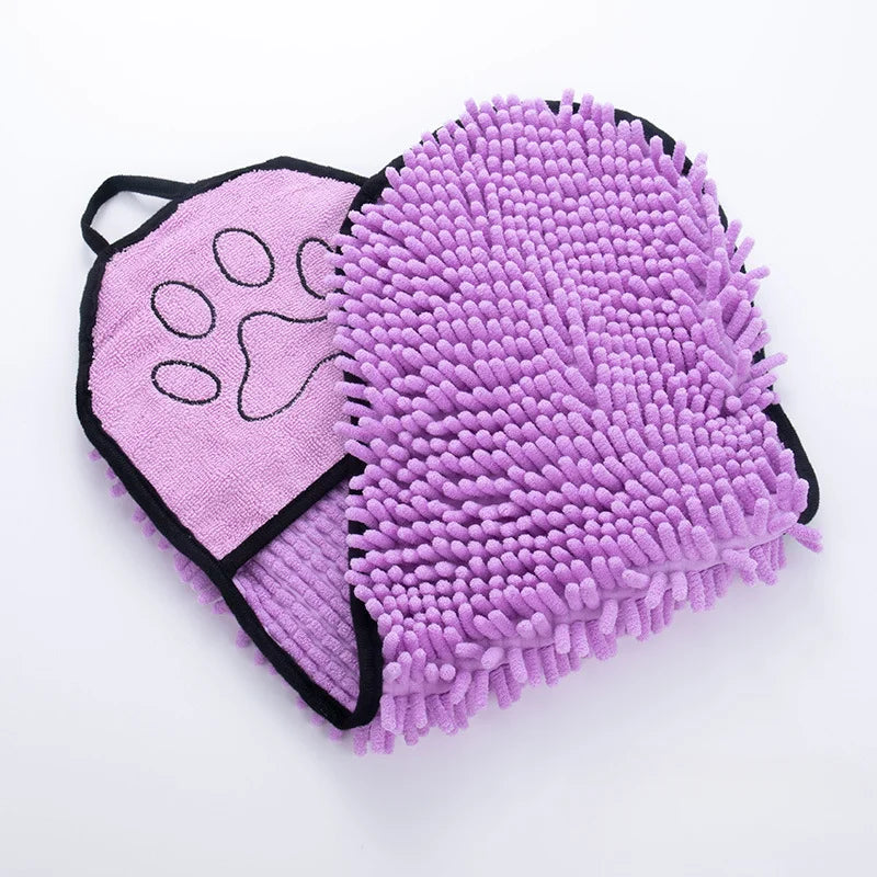 Soft Dog Bath Robe Towel Quick Dry Pet Towel Fiber Absorbent Cat Bath Towel Convenient Pet Cleaning Washcloth Dog Accessories