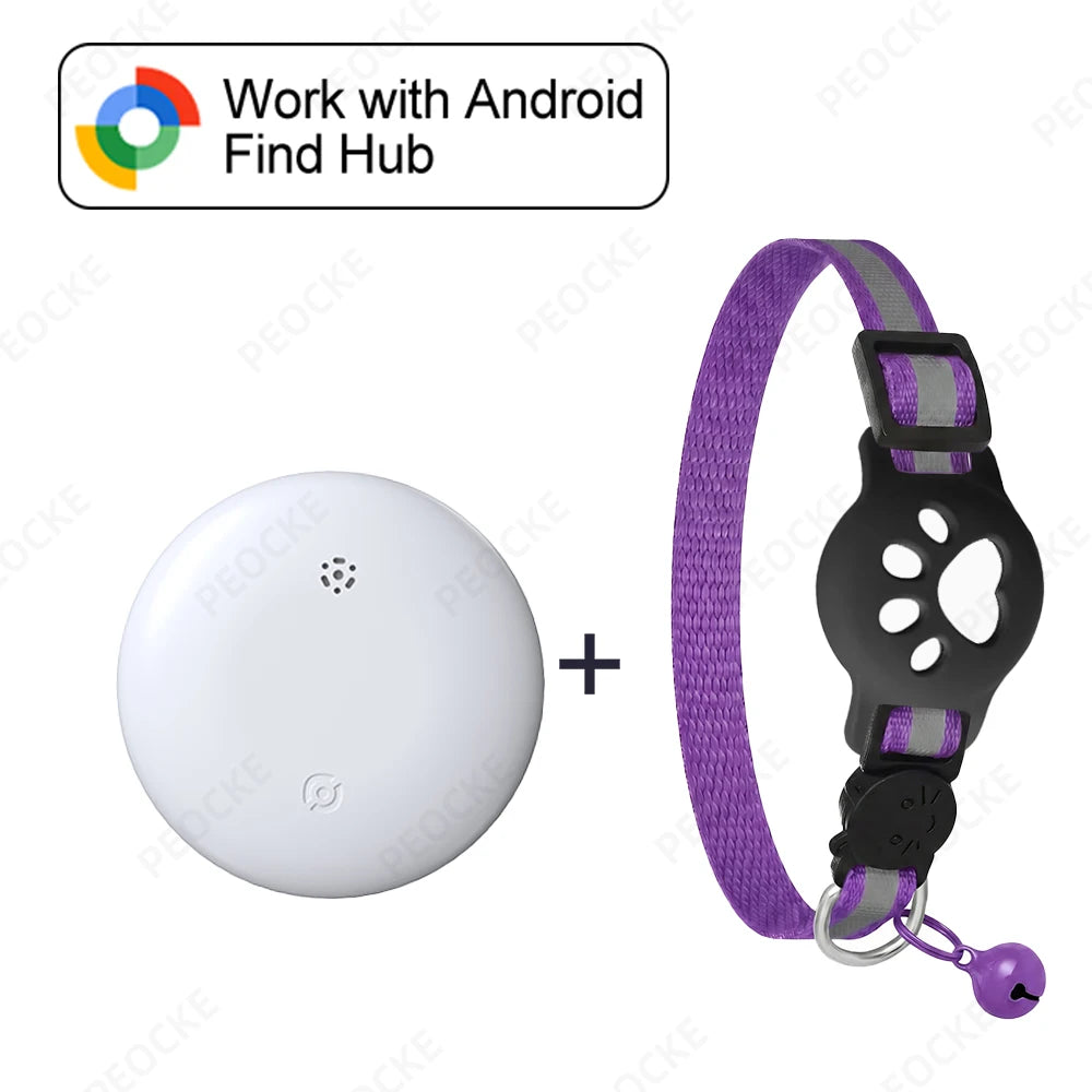 Reflective GPS Cat Collar Tracker with Safety Buckle - Waterproof Anti-Loss Kitten Locator for Android