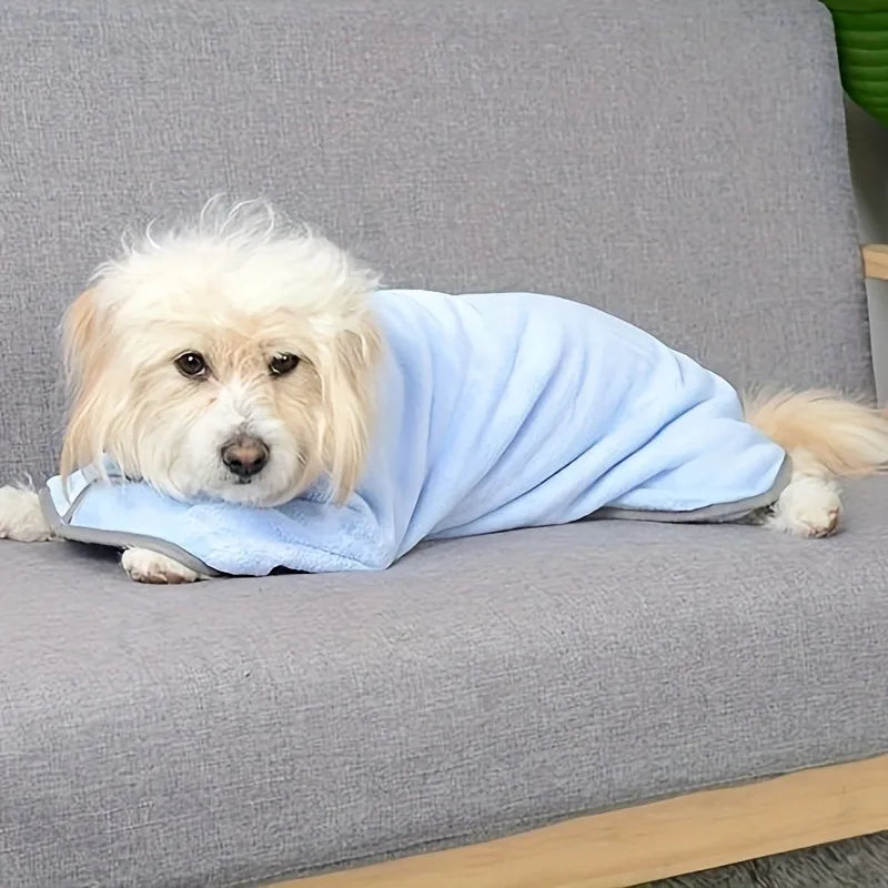 Super Absorbent Microfiber Pet Bathrobe Quick-Drying Soft Comfortable Towel Drying Robe Adjustable Hook And Loop Pet Supplies