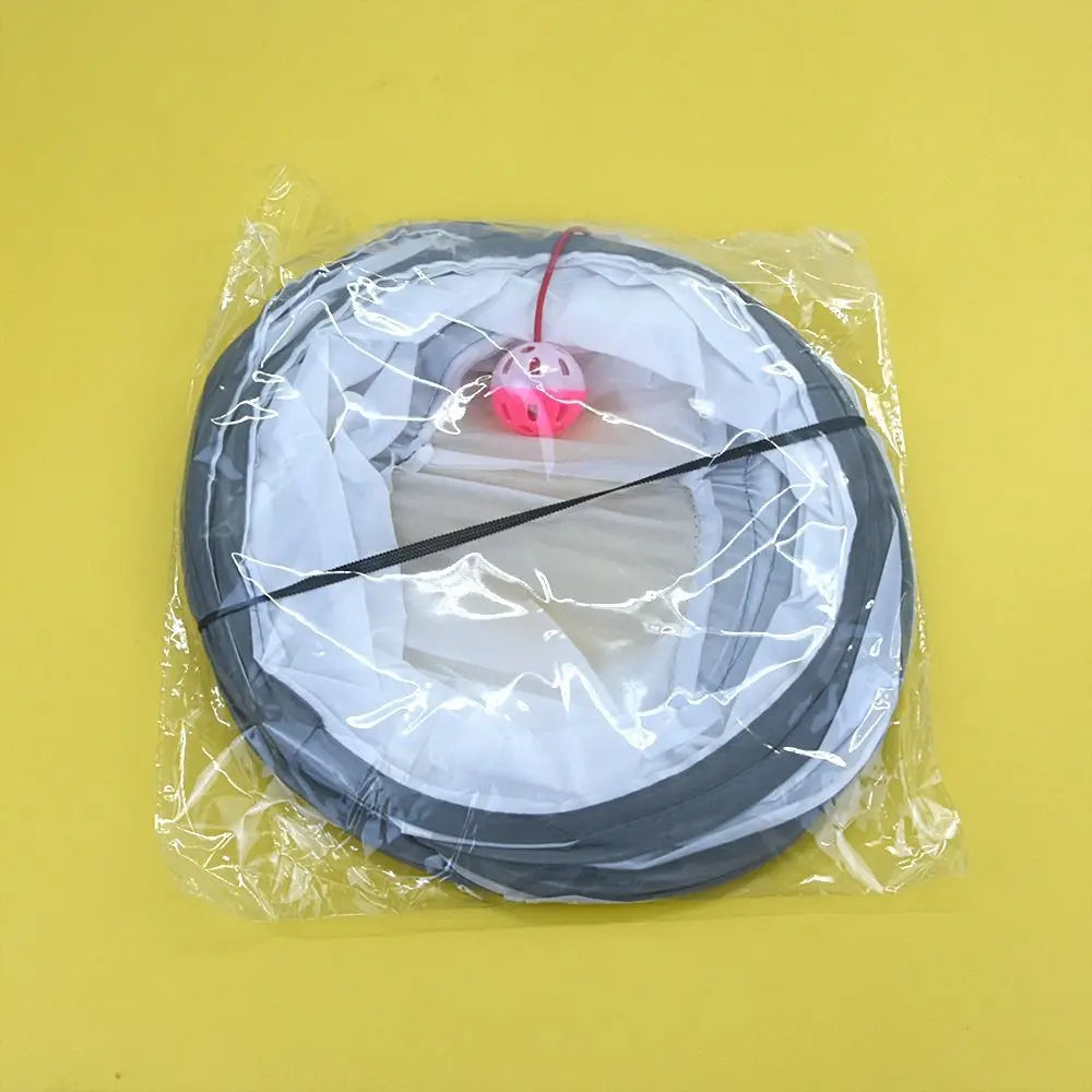 Foldable Polyester Cat Tunnel Tube — Portable Breathable Interactive Play Nest for Cats & Small Pets
