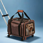Rolling Pet Carrier Zippered Expandable Pet Carrier