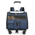 Foldable 2-in-1 Rolling Pet Carrier Backpack with Wheels (Dual-Use, Ventilated, Travel-Ready)