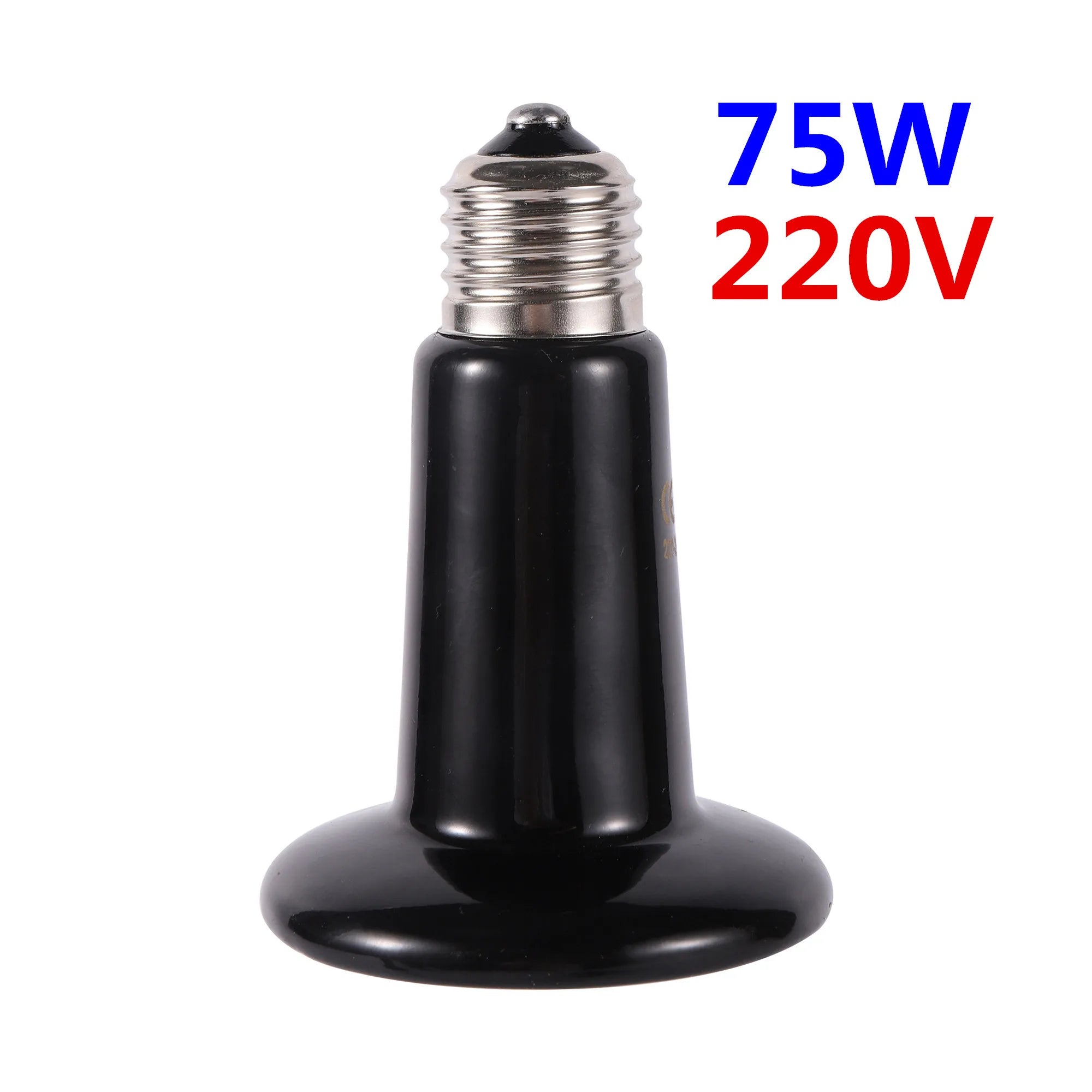 1 Pc Ceramic Heating Lamp For Reptile Pets Matte Far Infrared Heater Black Multi-power E27 Interface Small Pet Mini Heating Bulb