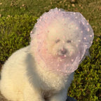 Breathable Mesh Pet Anti-Mosquito Headgear (Adjustable, Love/Wave Pattern)