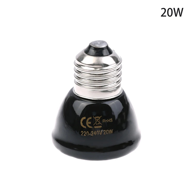 1Pc Brooder Chickens Tortoise Lizard Reptile Light 20-80W 220-240V Far Infrared Heating Lamp Black Ceramic E27 Pet Warmer Bulb