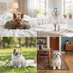 20pcs Bow Shaped Pet Hair Bow Elastic Band Cartoon Look Dog Hair Tie Crown Style Soft Textured Pet Crown Ornament