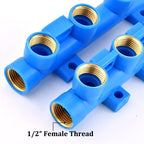 Water Pipe Splitter Distributor (4/5/6-Way, 1/2" Female Thread, Drain Switch for Tank & Sprinkler)