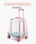 et Carrier Backpack with Wheels Transparent Capsule Design, Lightweight Travel Bag for Cats Small Dogs Puppies