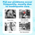 Dog Cat Ear Cleaning Wipes Gentle Non-Irritating Disposable Removes Wax Odor Control Lint Free Travel Friendly All Breeds Daily