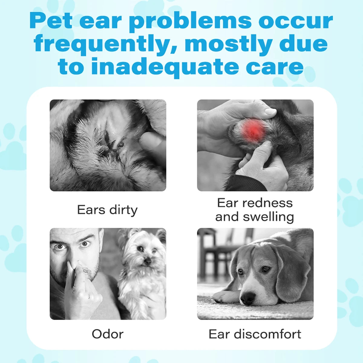 Dog Cat Ear Cleaning Wipes Gentle Non-Irritating Disposable Removes Wax Odor Control Lint Free Travel Friendly All Breeds Daily