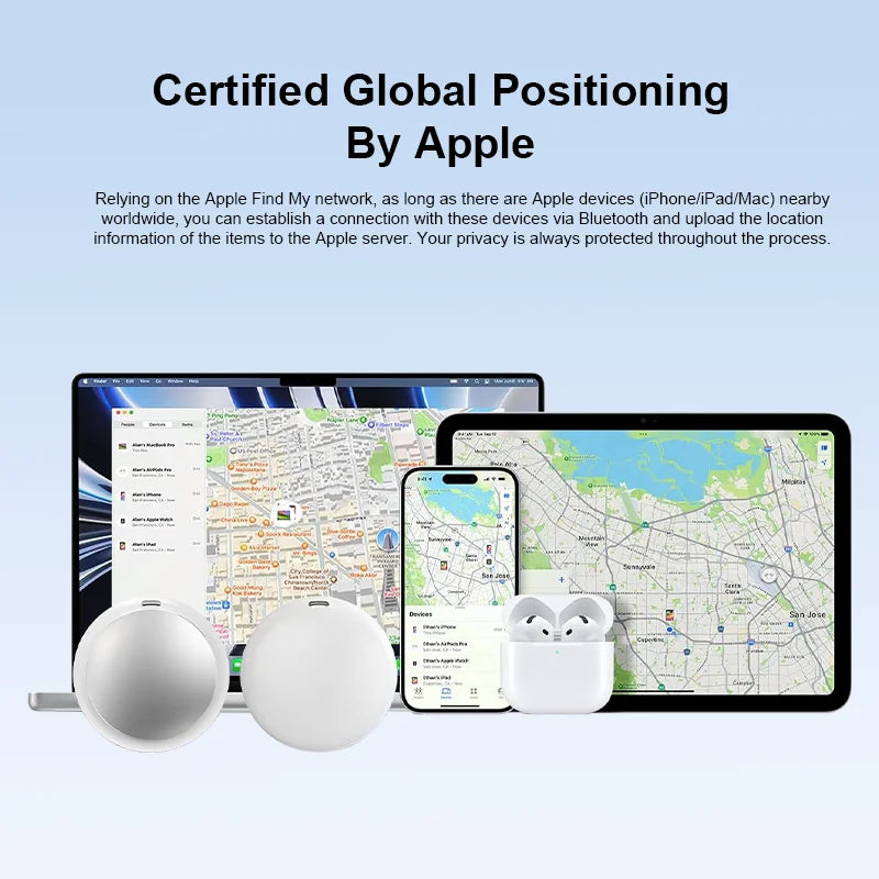 Mini Apple Find My Compatible Smart Tracker - Anti-Loss Locator for Pets, Dogs, Cats, Keys, Wallets, Luggage & Kids