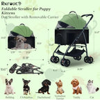 3 in 1 Dog Strollers 4 Wheels Folding Pet Stroller with Detachable Carrier Multifunction Portable Dogs Travel Carriers for Medi