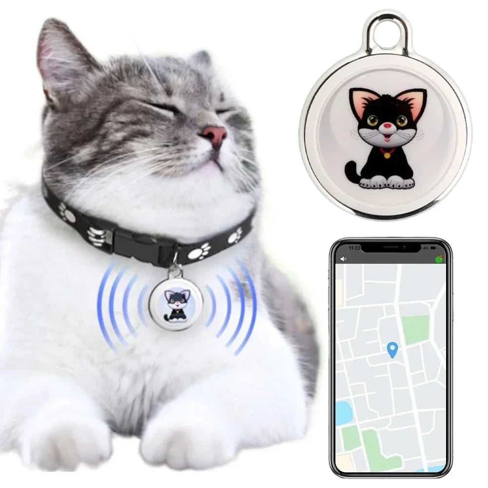 Smart Wearable Waterproof Bluetooth GPS Collar Tracker for Dogs & Cats - Real-Time Anti-Loss Locator