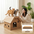 Foldable Corrugated Cardboard Cat House Bed (Cold-Proof)