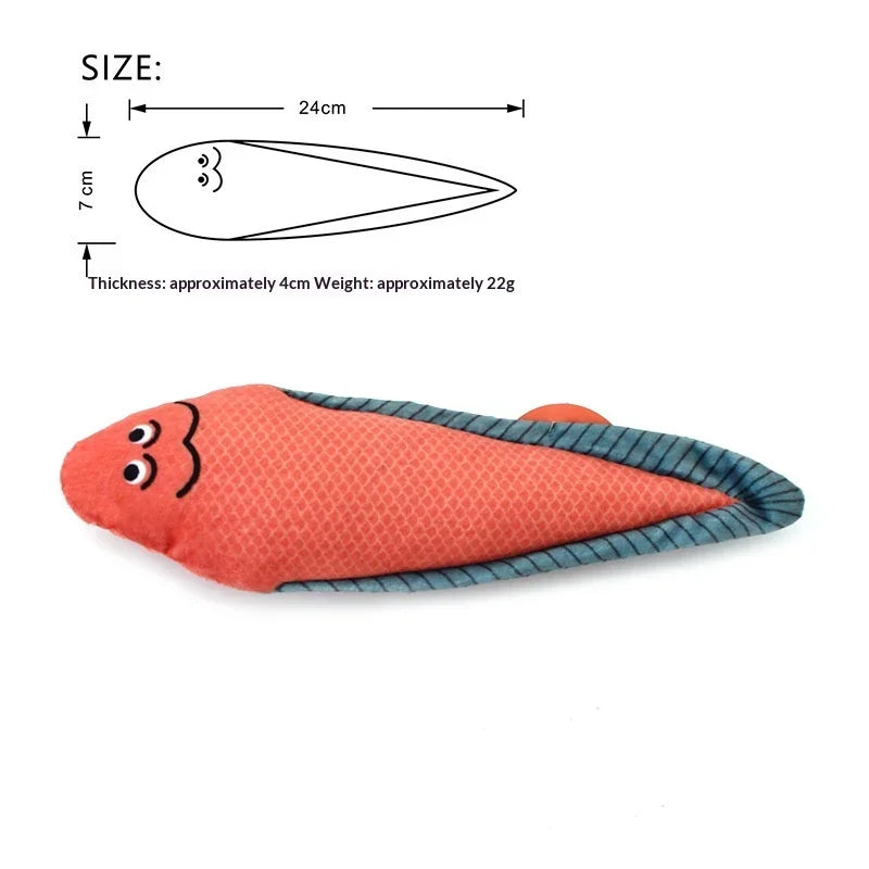 Realistic Catnip & Silvervine Plush Fish Kicker Toy — Interactive Wand & Chew-Resistant Cat Toy