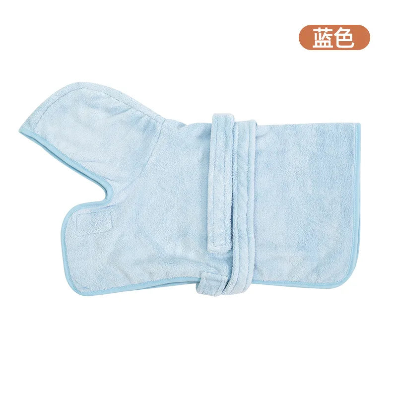 Quick-Dry Pet Bathrobe for Small & Medium Dogs & Cats Pet Washrobe Soft Absorbent Pet Wearable Bath Towel Robe Cozy Towel Wrap