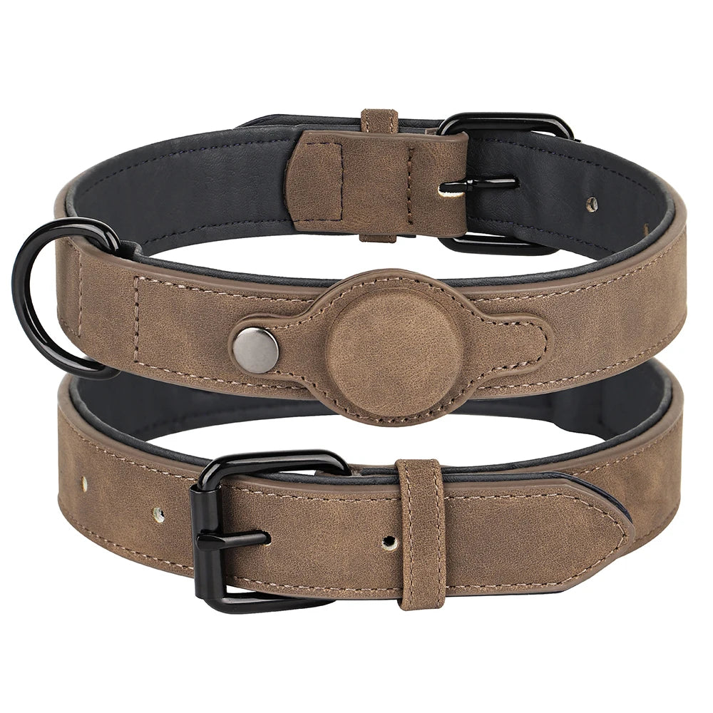 PU Leather GPS-Ready Dog Collar