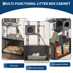 66.9in Multi-Level Cat Tree Tower with Enclosed Litter Box