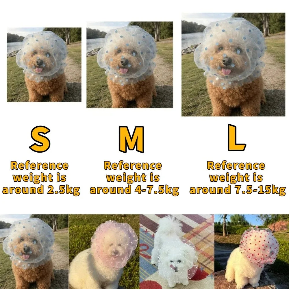 Breathable Mesh Pet Anti-Mosquito Headgear (Adjustable, Love/Wave Pattern)