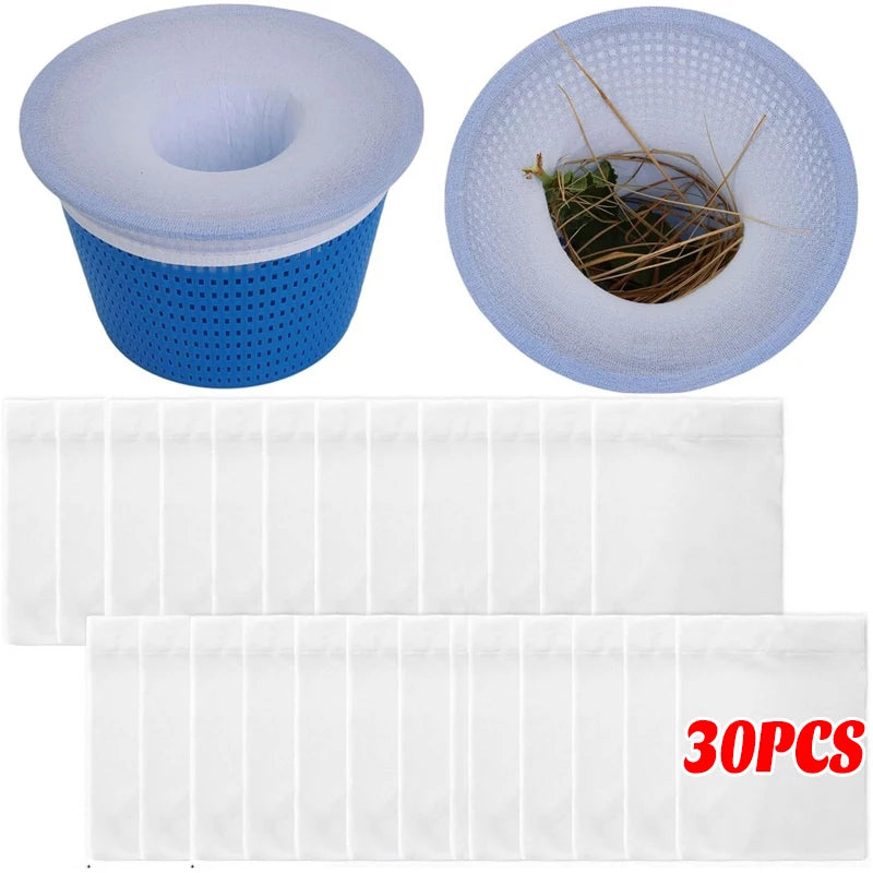 Pool & Tank Skimmer Socks (Reusable, 100 Mesh, Debris & Leaf Filter for Skimmer Baskets)