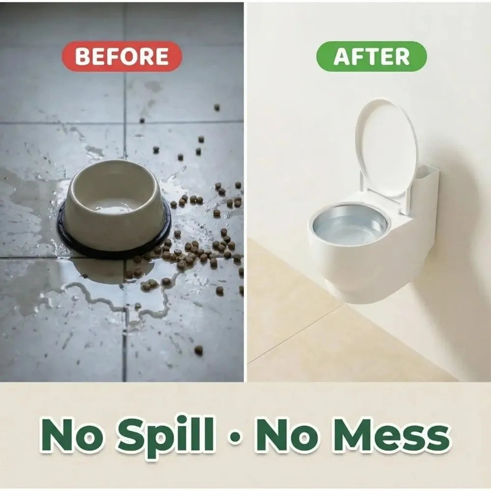 Toilet-Shaped Stainless Steel Pet Water Bowl (Anti-Spill, Non-Slip)
