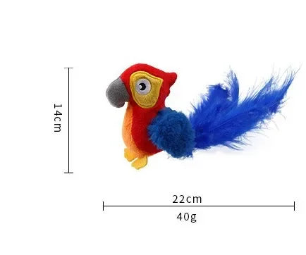 Bird & Mouse Sound Cat Teaser Stick — Plush Melody Self-Play Wand Toy for Cats