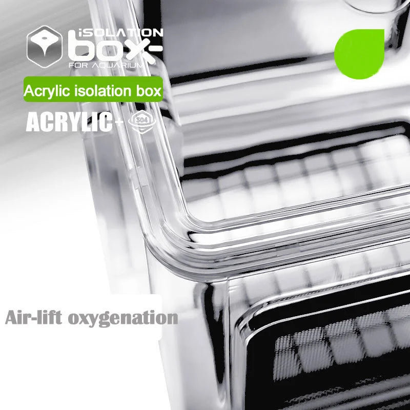 Acrylic Aquarium Isolation Breeding Box (Stainless Steel Mesh, Fish Tank Divider)