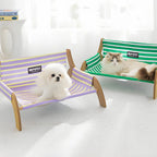 Elevated Wooden Pet Cot, Breathable & Moisture-Resistant (Summer)