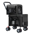 Detachable Carriers Double Pet Stroller for Dogs Cats Quick-Folding Pet Travel Carrier Strolling Cart for Daily Outdoor Walking