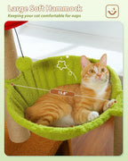 35in Cat Tree with Sisal Posts, Hammock & Flower Bed (Brown)
