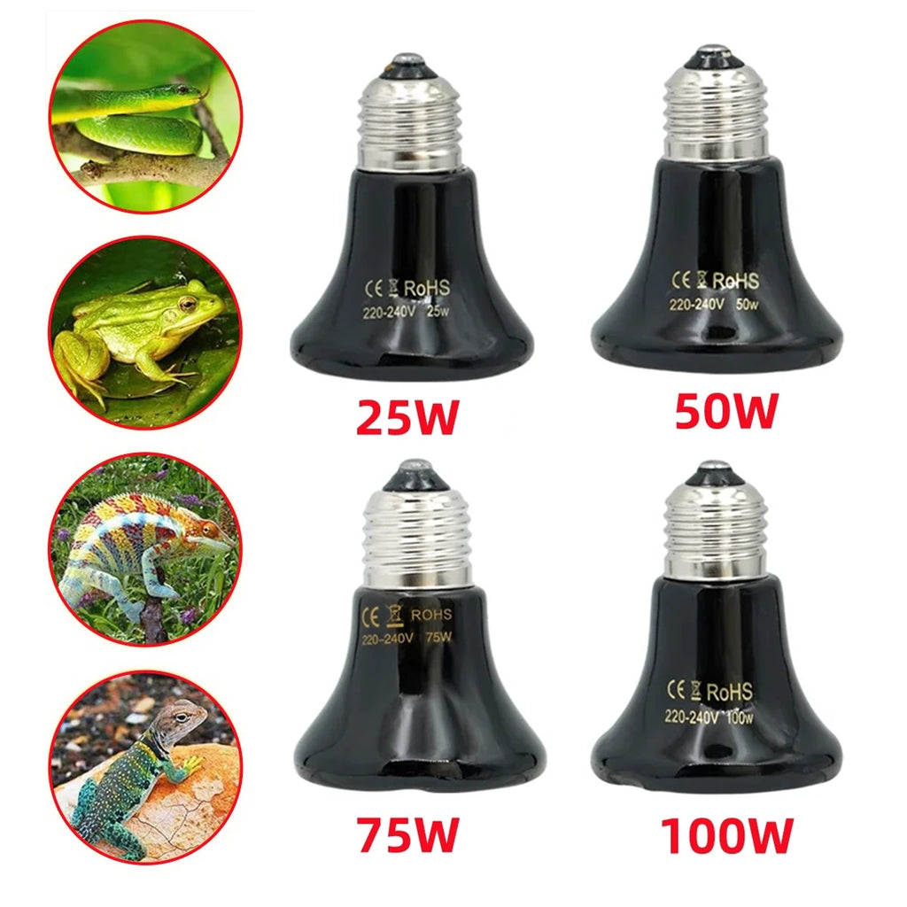 1Pc Mini Conical Reptile Ceramic Heating Lamp 220-240V Infrared Snake Lizard Turtle Shell Heat Emitter Light Bulb 25/50/75/100W