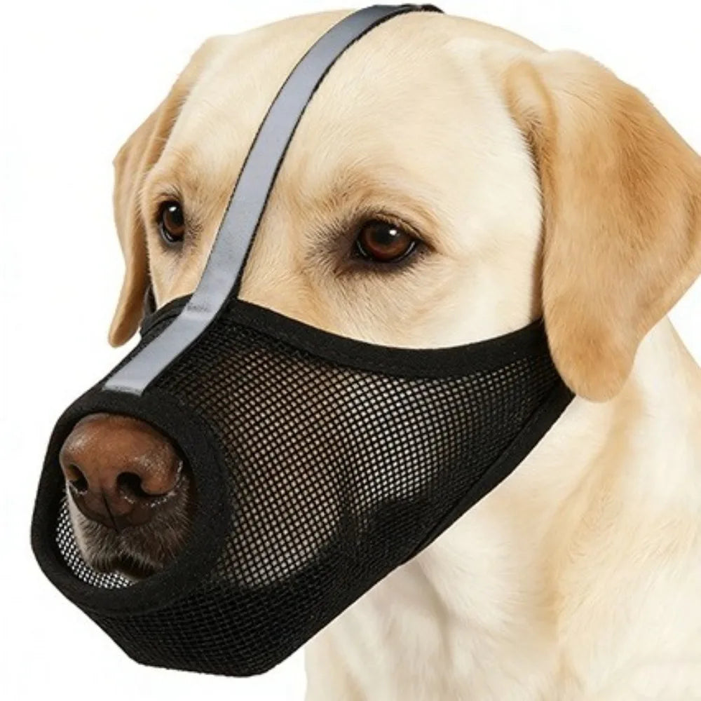 Safe Breathable Mesh Dog Muzzle Adjustable Strap PVC Puppy Mouth Cover Washable Dog Mouthpiece Outdoor Travel