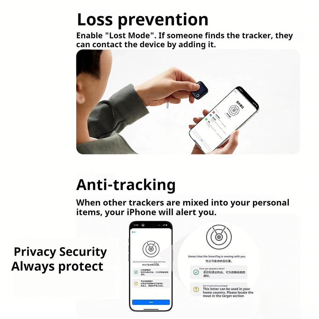 UGREEN Smart Bluetooth Tracker with 2-Year Battery for Keys & Phones - Apple Find My Compatible (iOS)