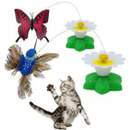 Electric Rotating Butterfly & Hummingbird Cat Teaser Wand — Automatic Flying Kitten Toy