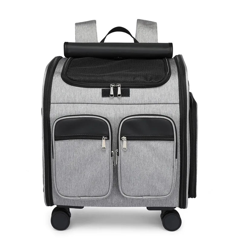 Approved Telescopic Pet Trolley Carrier Bag Luxury Foldable Wheel Pet Trolley Bag Case Folding Pet Travel Carrier Bag