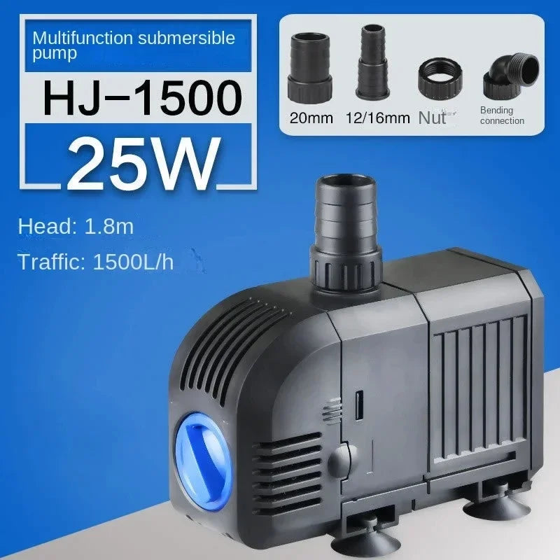 Ultra-Quiet HJ Series Submersible Fountain Pump (500–3000L/H, Multi-Use, Adjustable Flow)