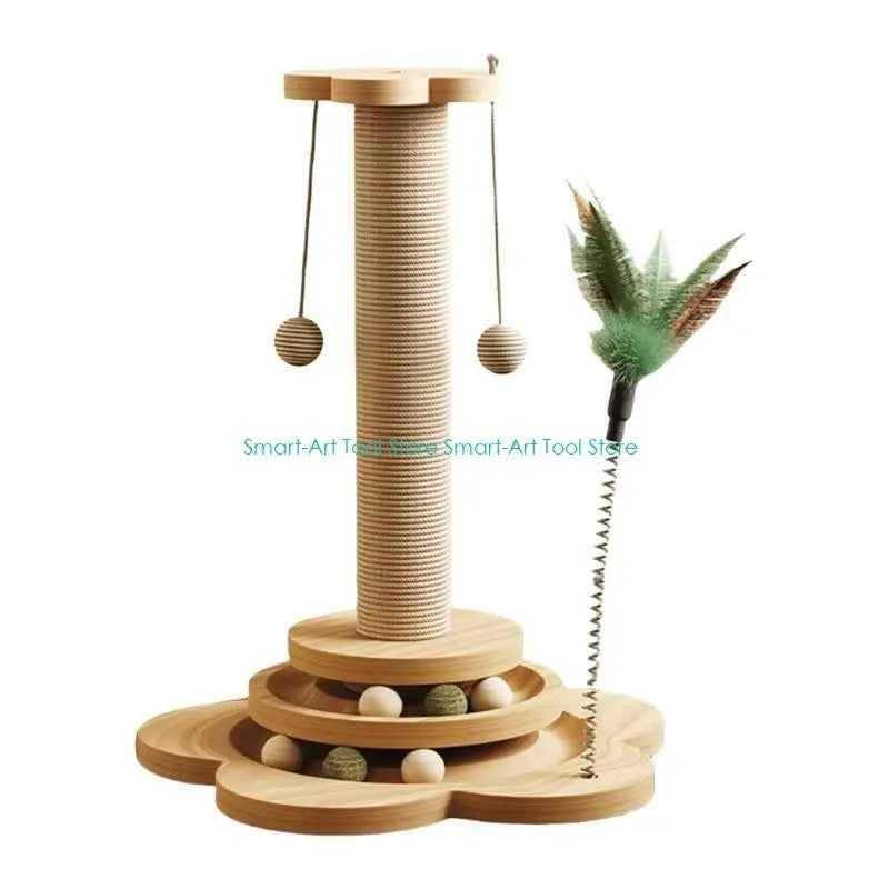 Pendant Cat Scratching Post with Interactive Track — Fun Scratcher for Small & Large Indoor Cats