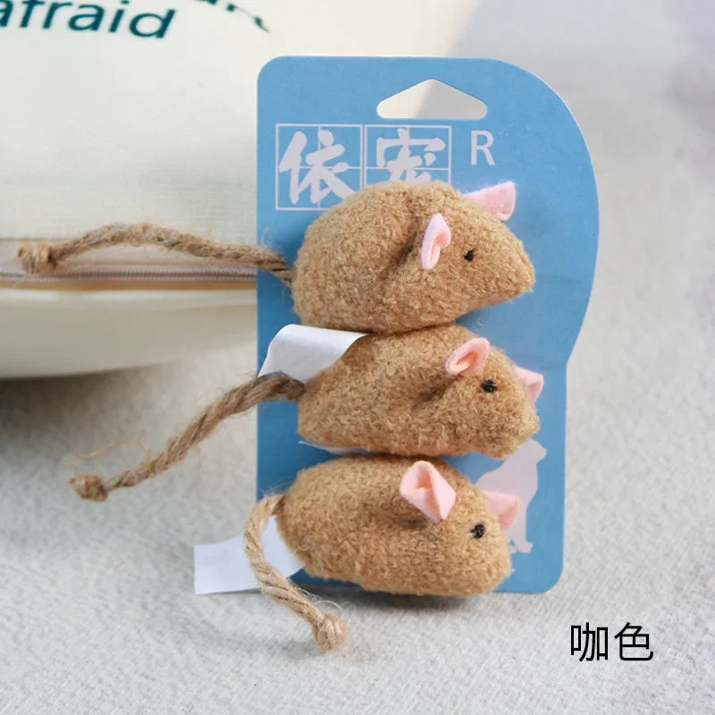 Soft Fleece Simulation Mouse Catnip Toy — Teeth Cleaning Interactive Play Toy for Cats & Kittens