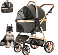 High Quality Luxury Pet Stroller for Small Medium Dogs Large Cats with Removable Carrier