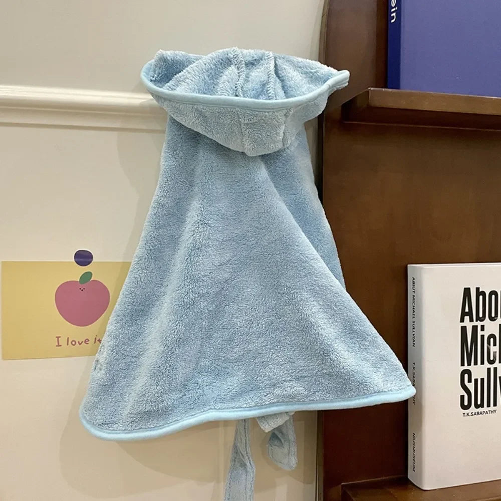 Multi Purpose Super Absorbent Pet Bathrobes Thickened Anti-Cold Dog Bath Robe Soft Quick Drying Hooded Bath Towel After-Swim
