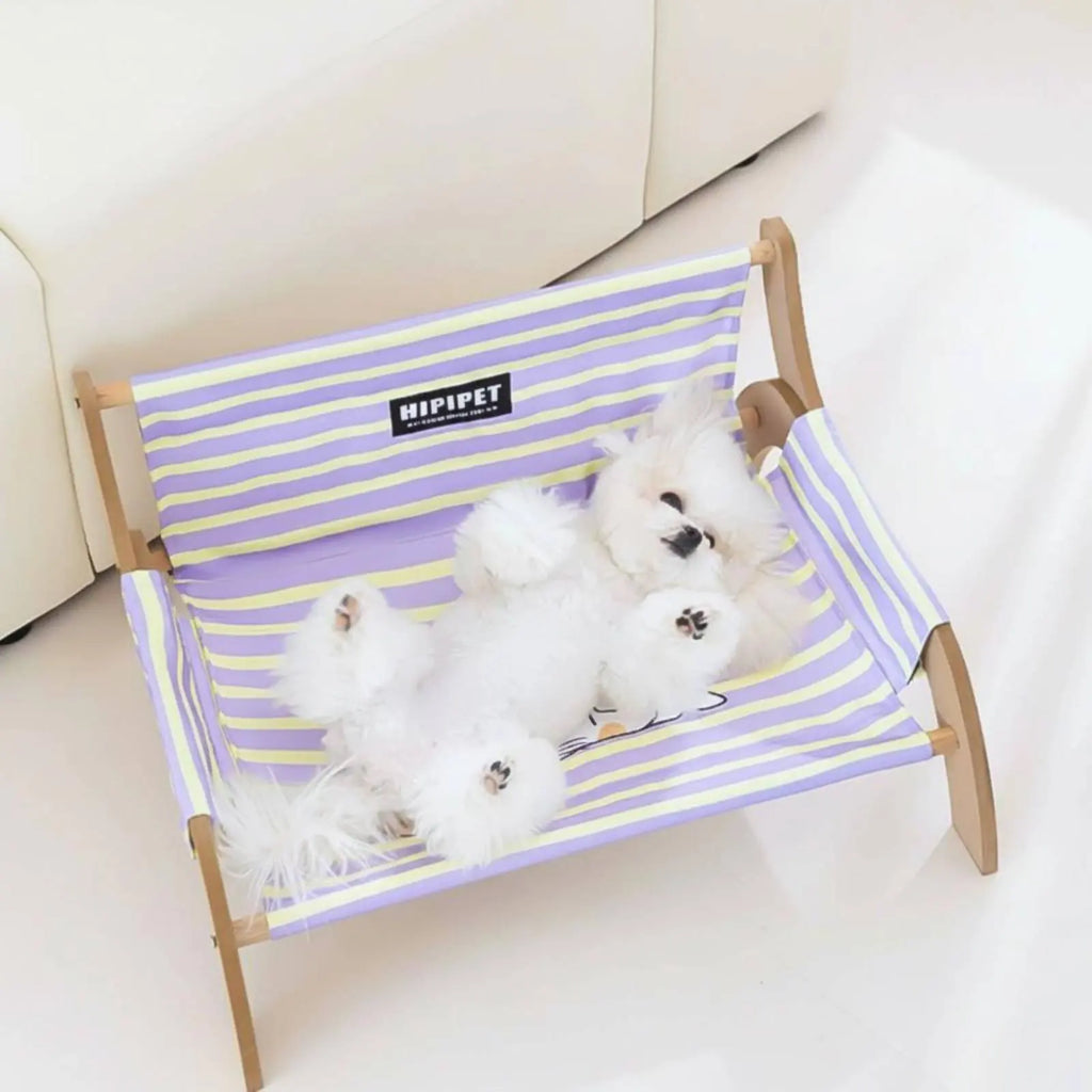 Elevated Wooden Pet Cot, Breathable & Moisture-Resistant (Summer)