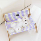 Elevated Wooden Pet Cot, Breathable & Moisture-Resistant (Summer)