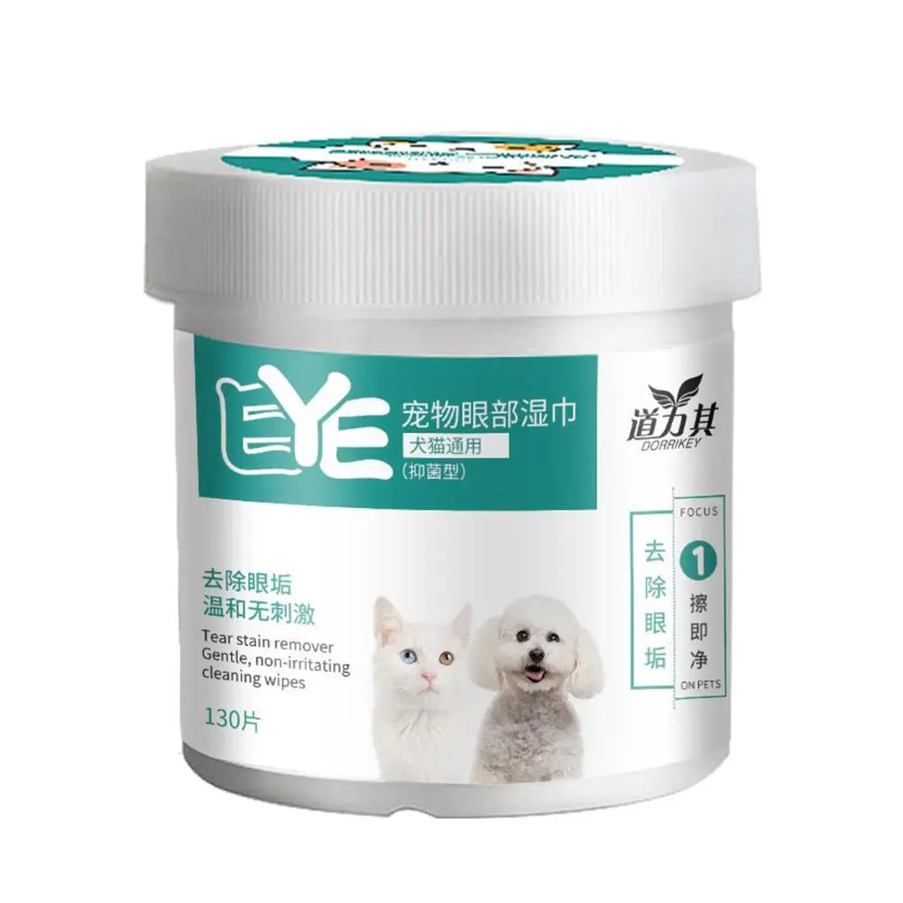130Pcs Pet Eye Wipes Cats And Dogs Tearmark Wet Wipes Cats And Dogs Universal No Irritation Cleaning Products